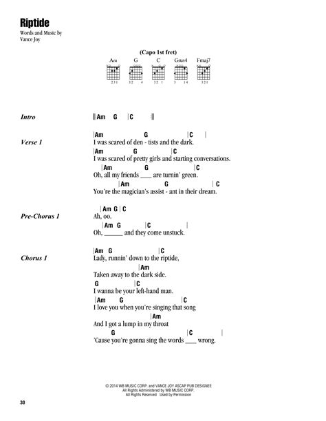 riptide lyrics chords.